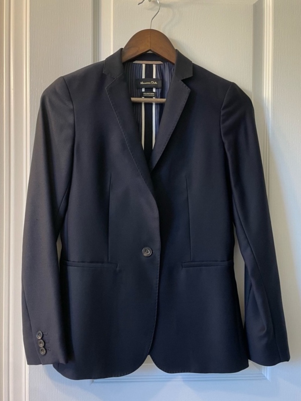 Massimo Dutti Wool Navy Blazer